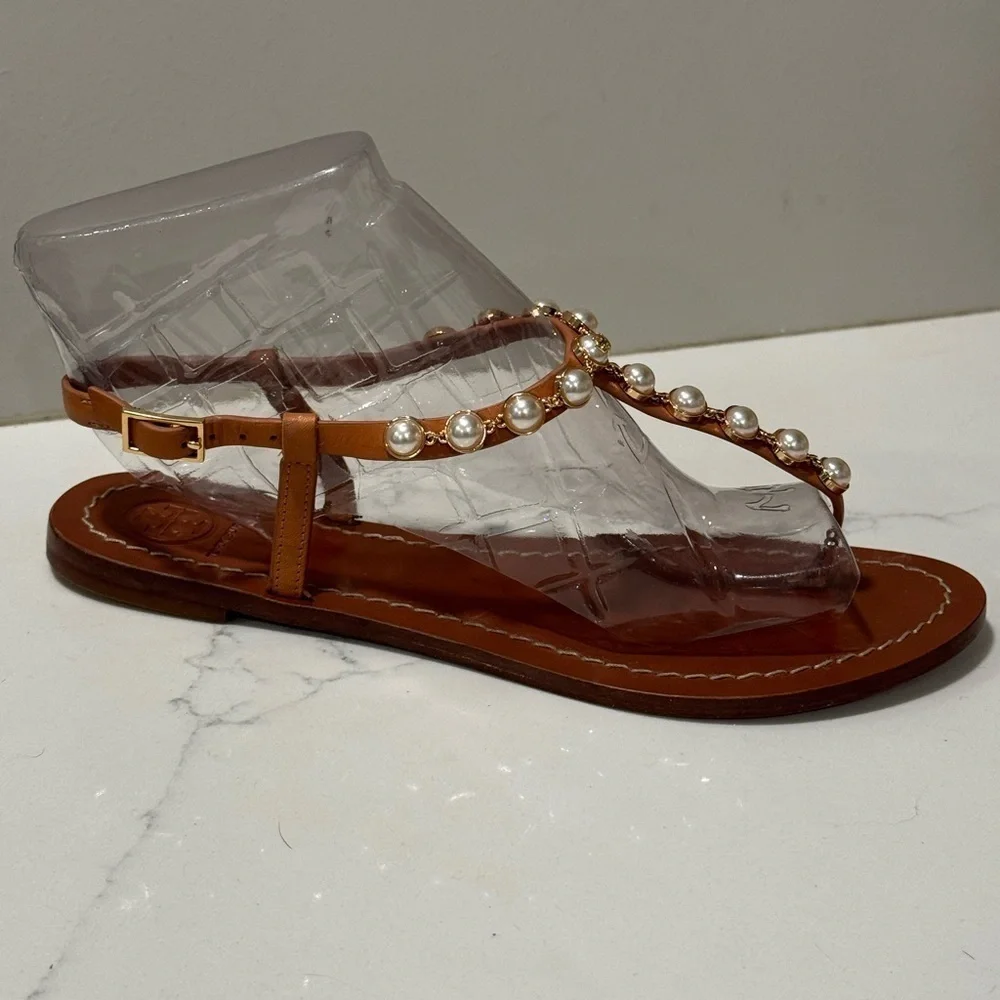 Tory Burch Emmy Pearl Embellished Sandals